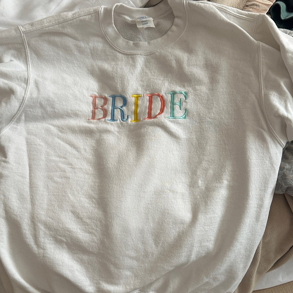 Bride Sweatshirt with Multicolor Lettering